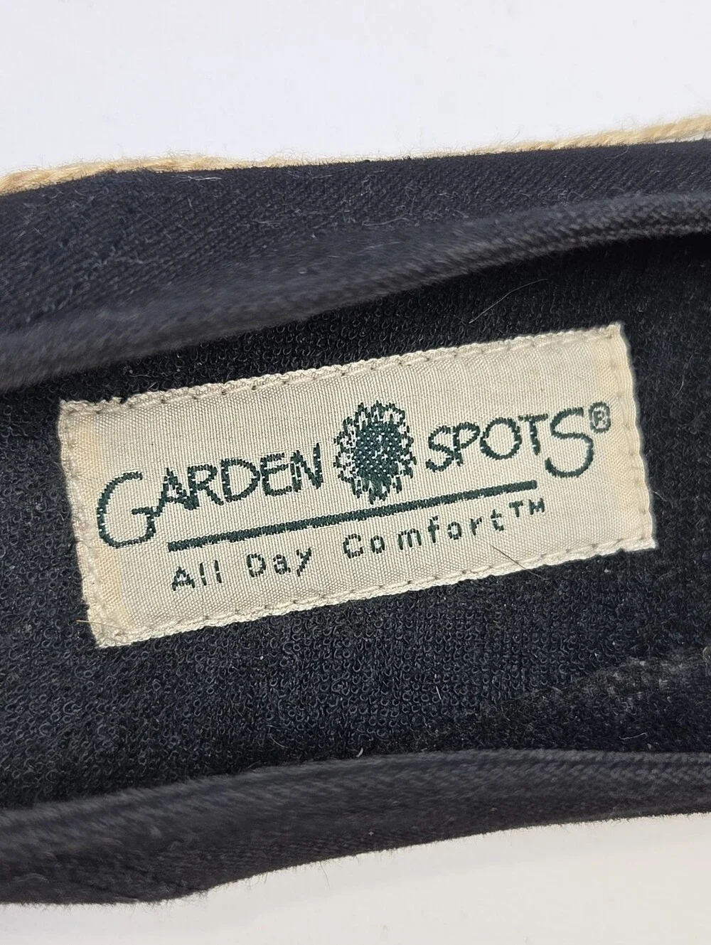 Garden Sport Black Espadrille Wedge Slip On Shoes Women's 8W Wide